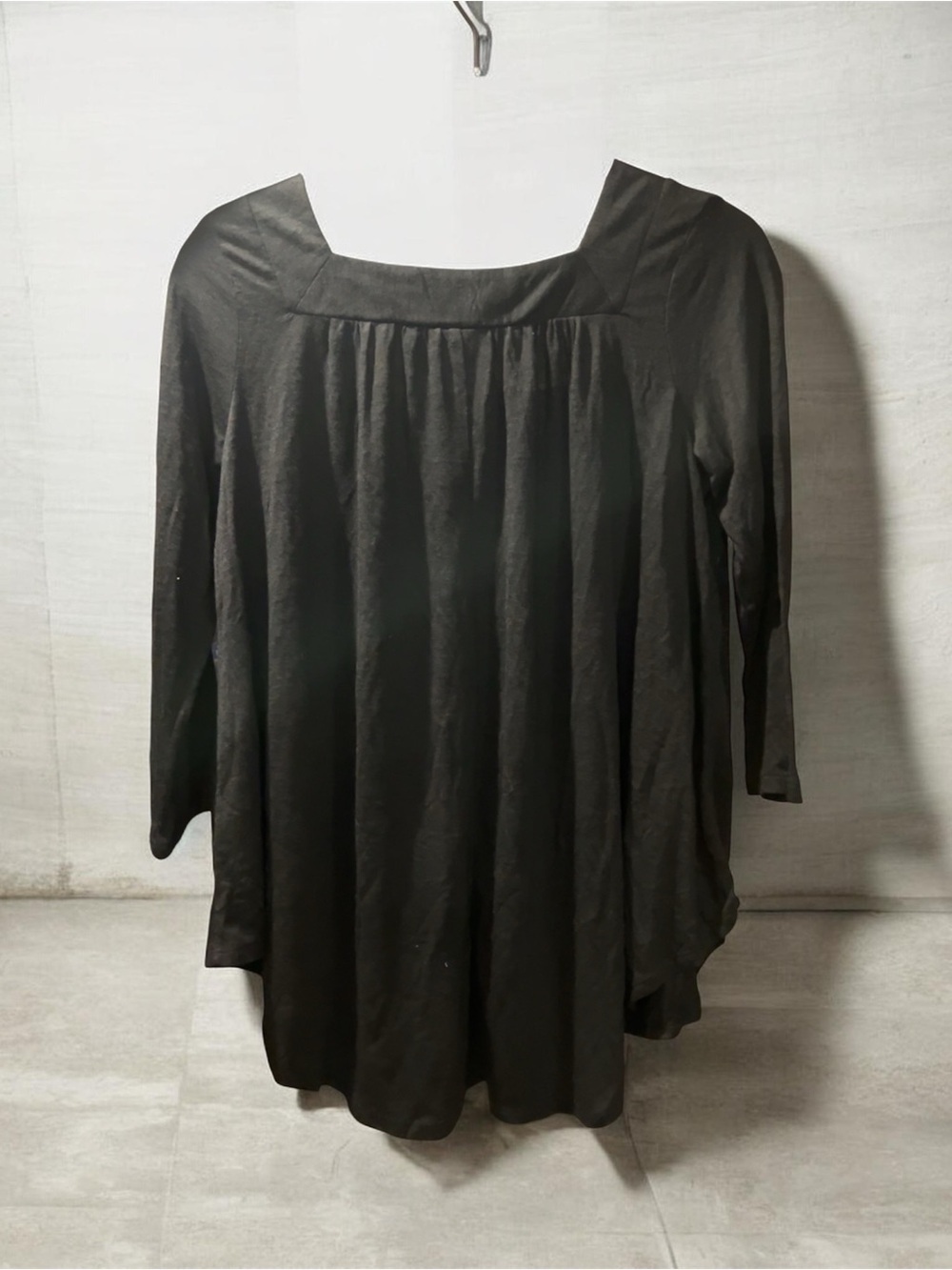 🌸Mudd Boho Black Embroidered Square Neck 3/4 Sleeve Peasant Top Medium NWT - Picture 3 of 9